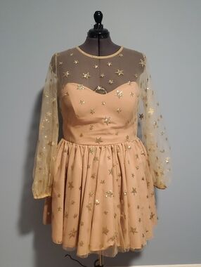 BROKEN ZIPPER Gold Lirika Matoshi Teuta Dress XXL